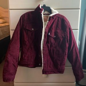 Levi’s Maroon corduroy trucker jacket